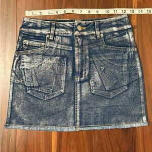 NWT Better Be shimmery denim mini skirt